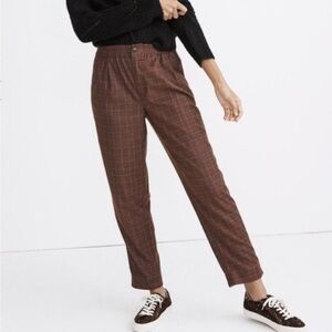 EUC Madewell Brown Plaid Track Trousers - XL
